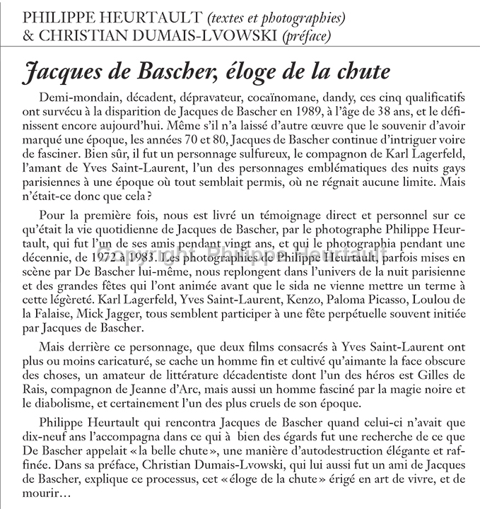 Jacques de Bascher Le Livre Argumentaire